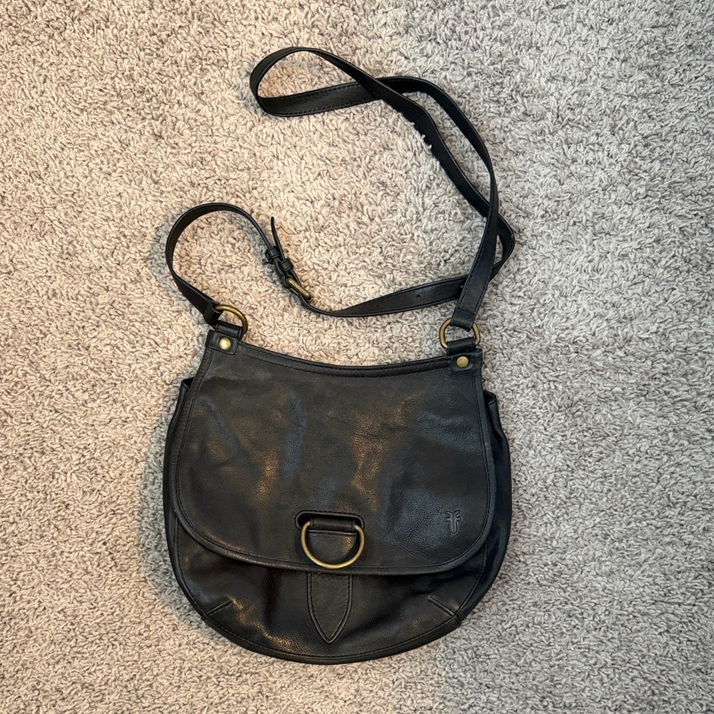 Frye Lucy Crossbody Black Leather Bag